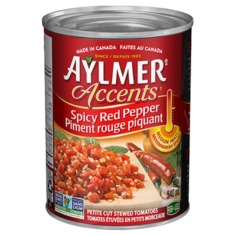 Aylmer Accents Spicy Red Pepper Petite Cut Stewed Tomatoes
