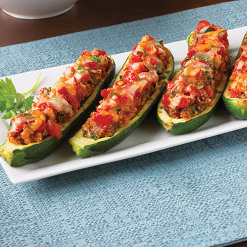 Barquettes de courgettes farcies au quinoa