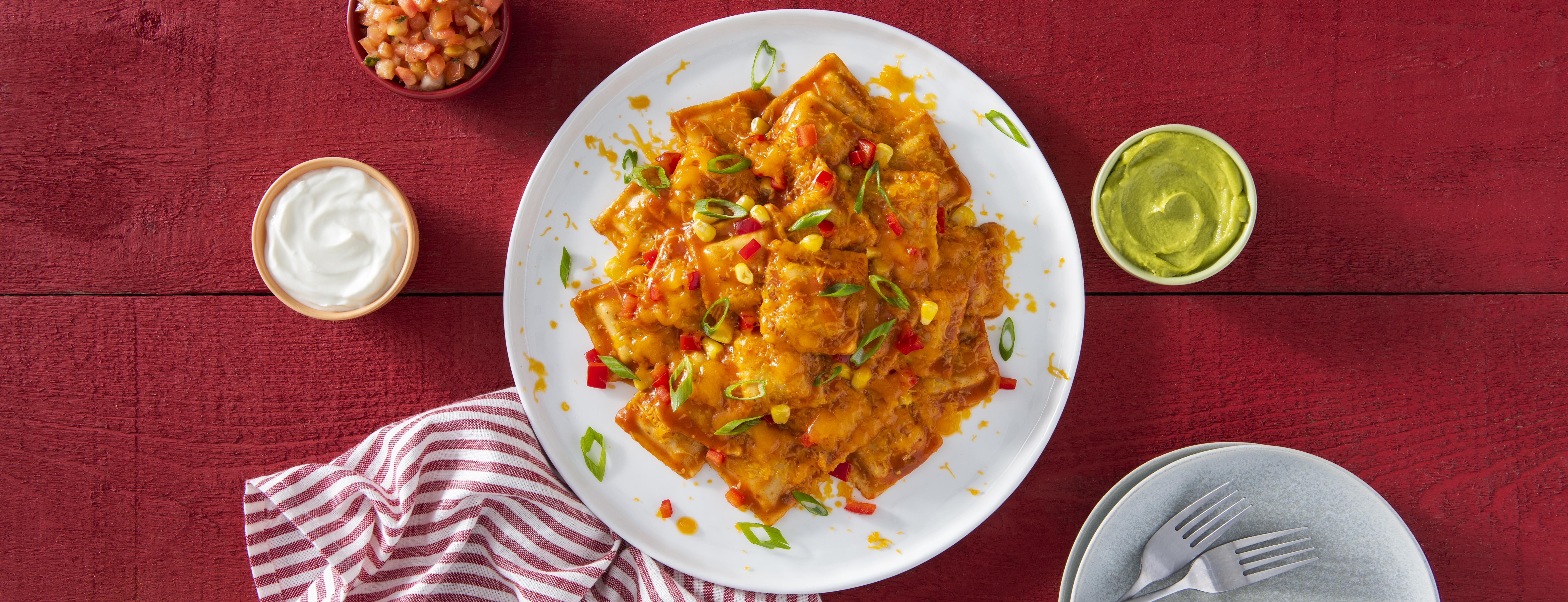Ravioli au bœuf Chef Boyardee style nachos