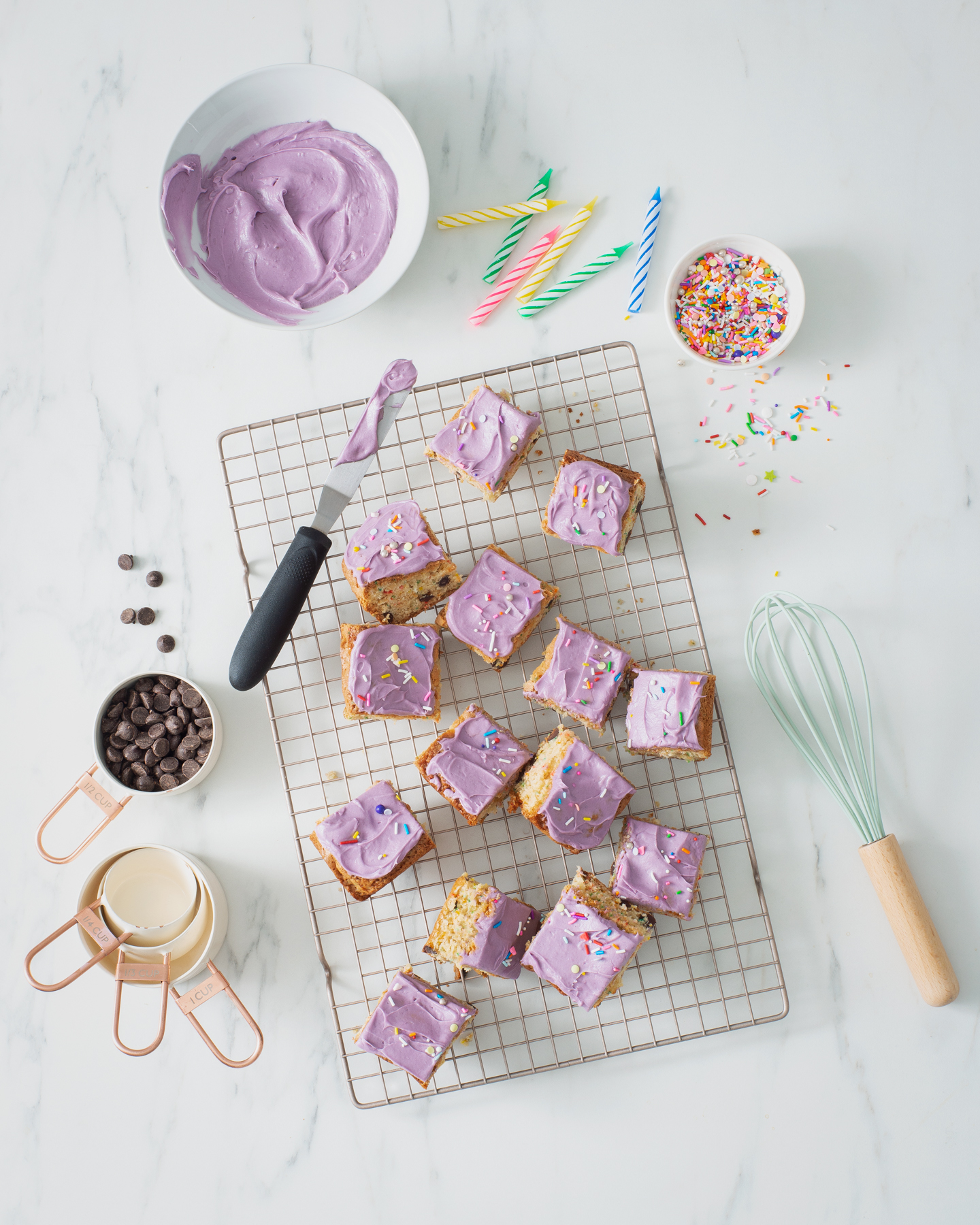 Purple Confetti White Chocolate Squares