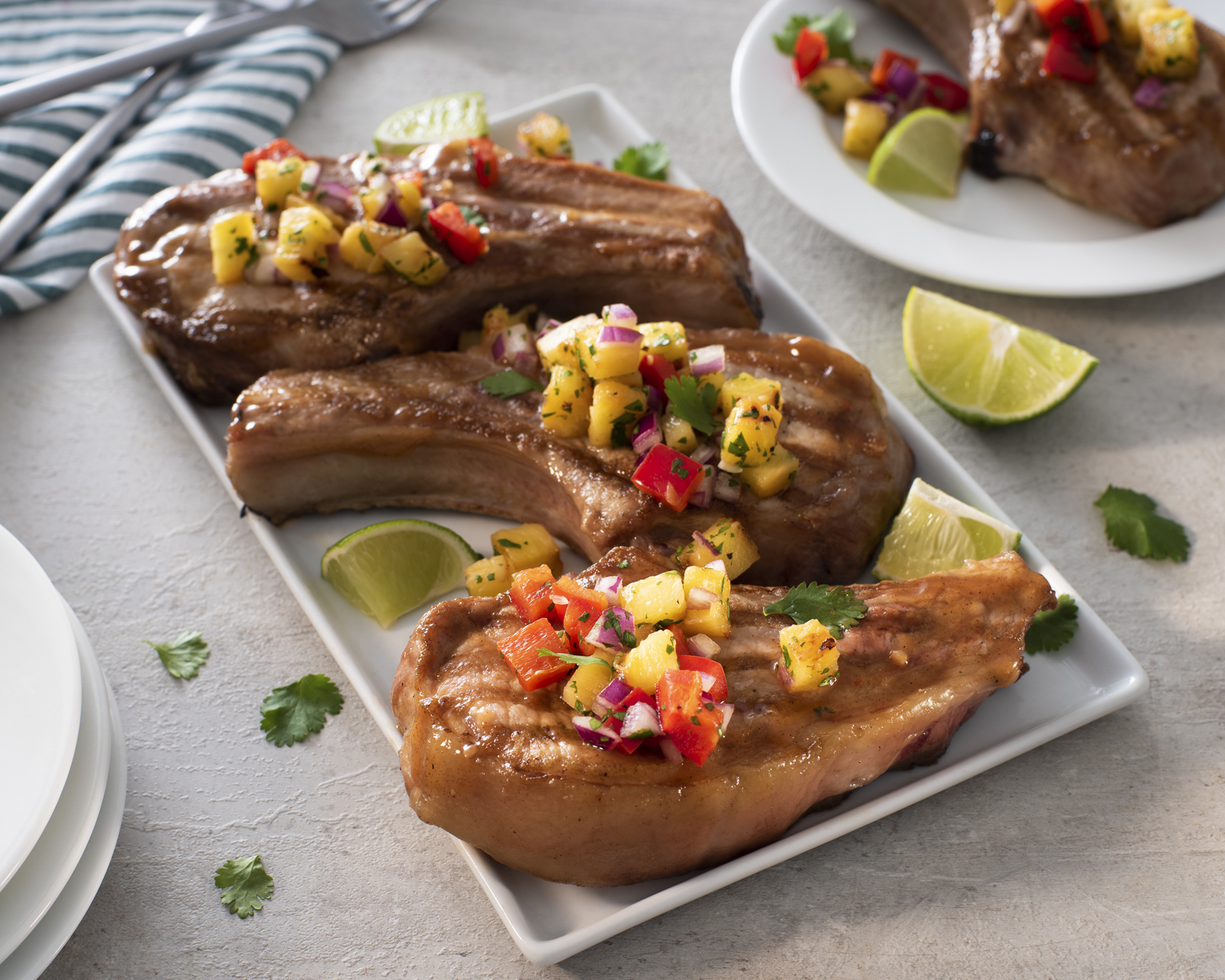 Jerk Marinated Pork Chops with Pineapple Salsa