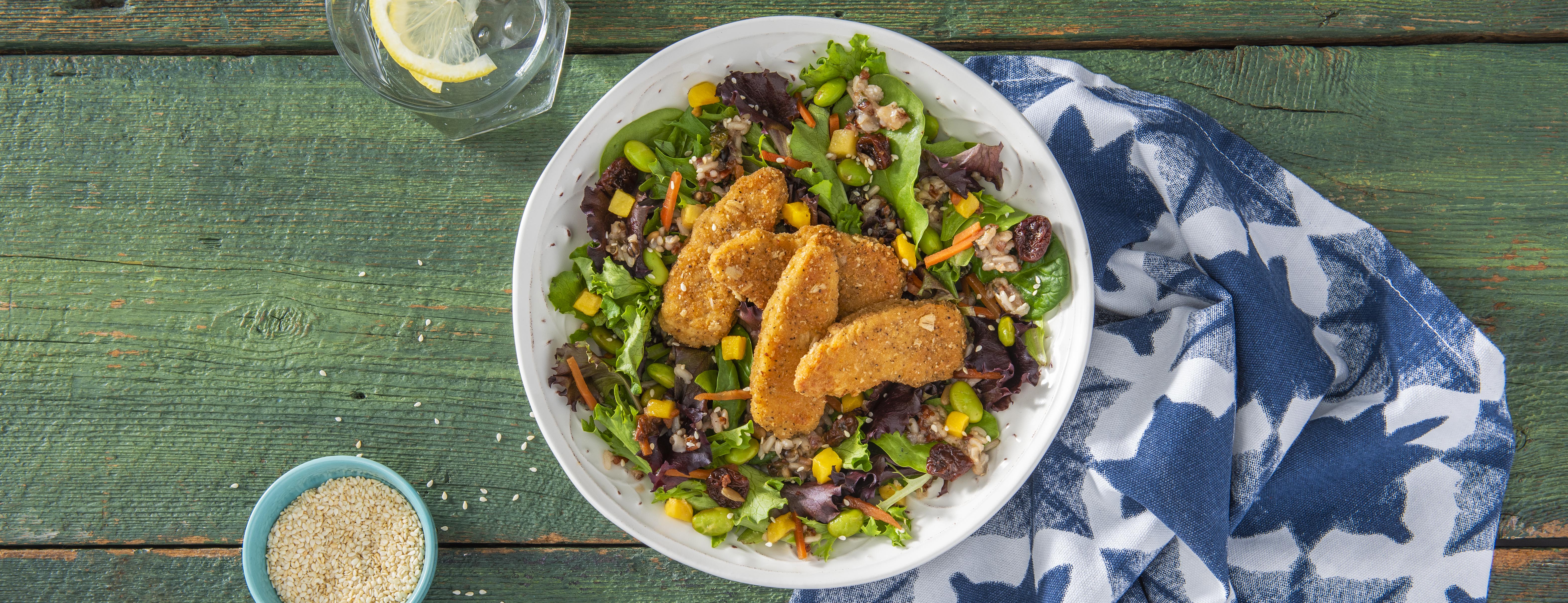 Mango and Edamame Chick’n Power Salad Bowl
