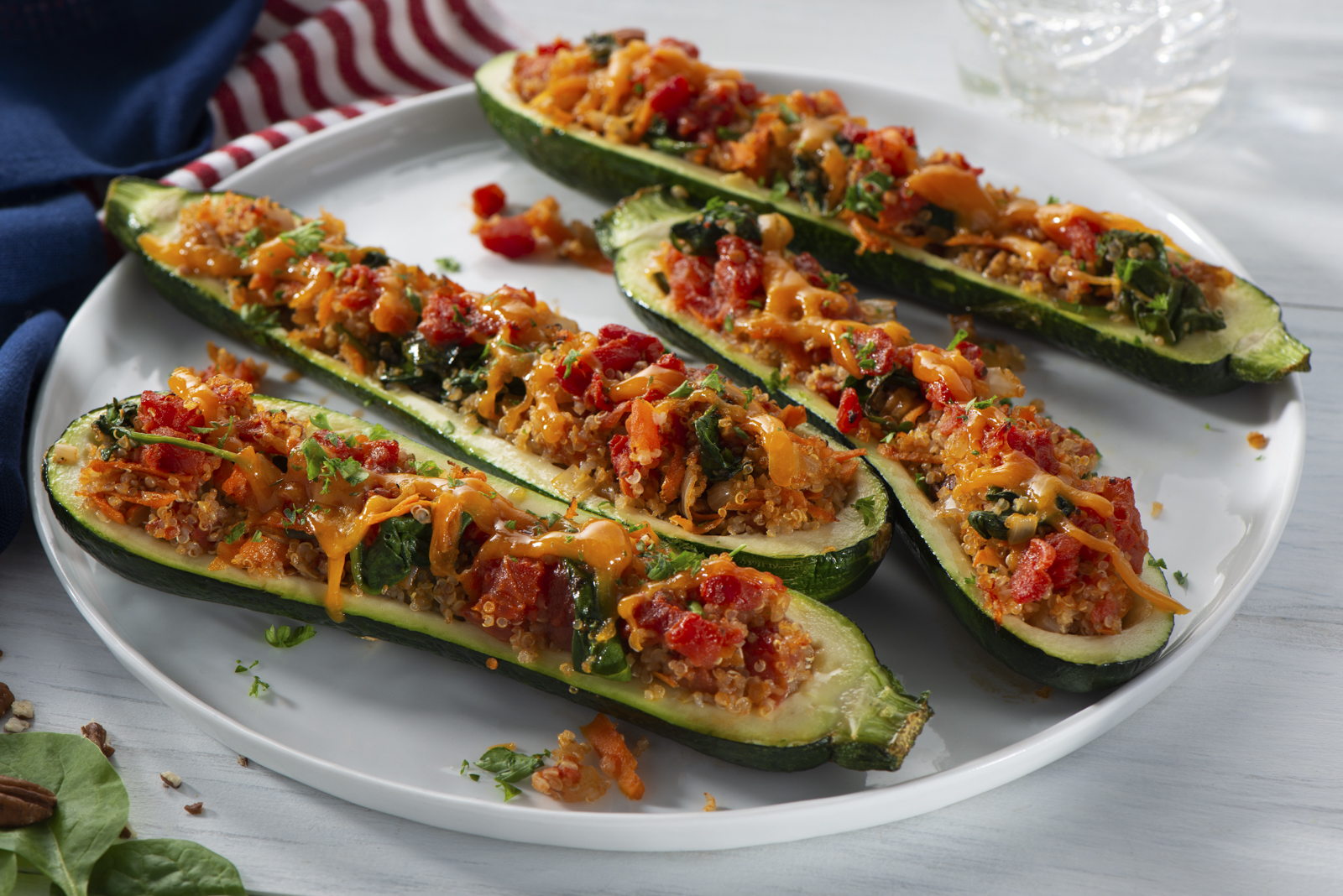 Barquettes de courgettes farcies au quinoa