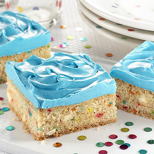 Blue Confetti White Chocolate Squares