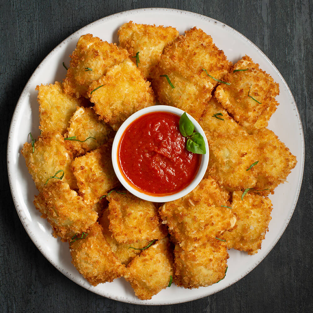Toasted Ravioli Bites with Zesty Marinara