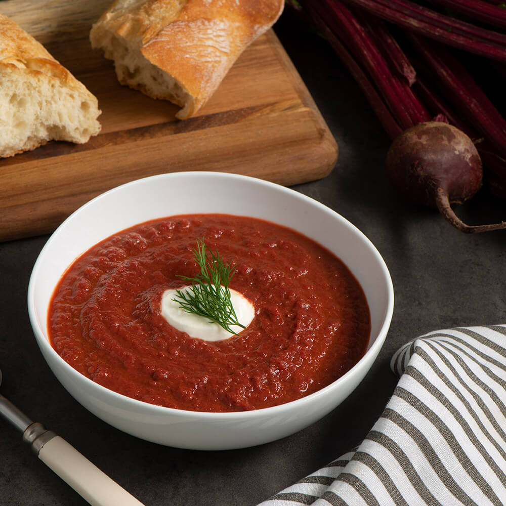 Roasted Beet and Tomato Borscht