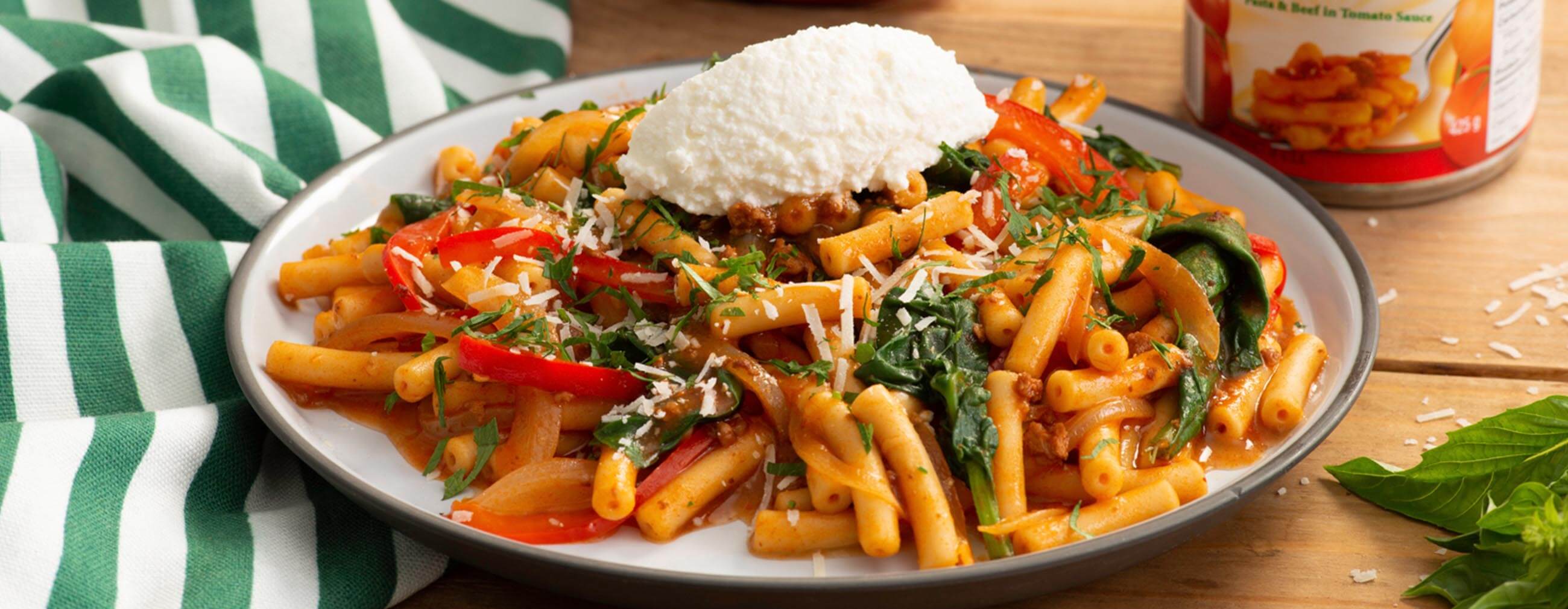 Chef Boyardee spinach Pepper Beefaroni