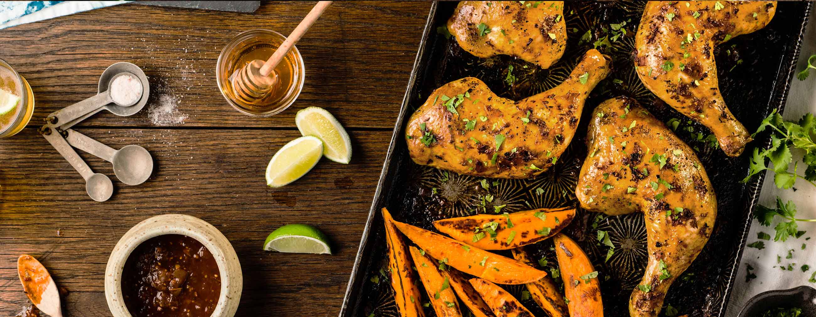Chipotle-Glazed Chicken and Sweet Potato Sheet Pan Supper