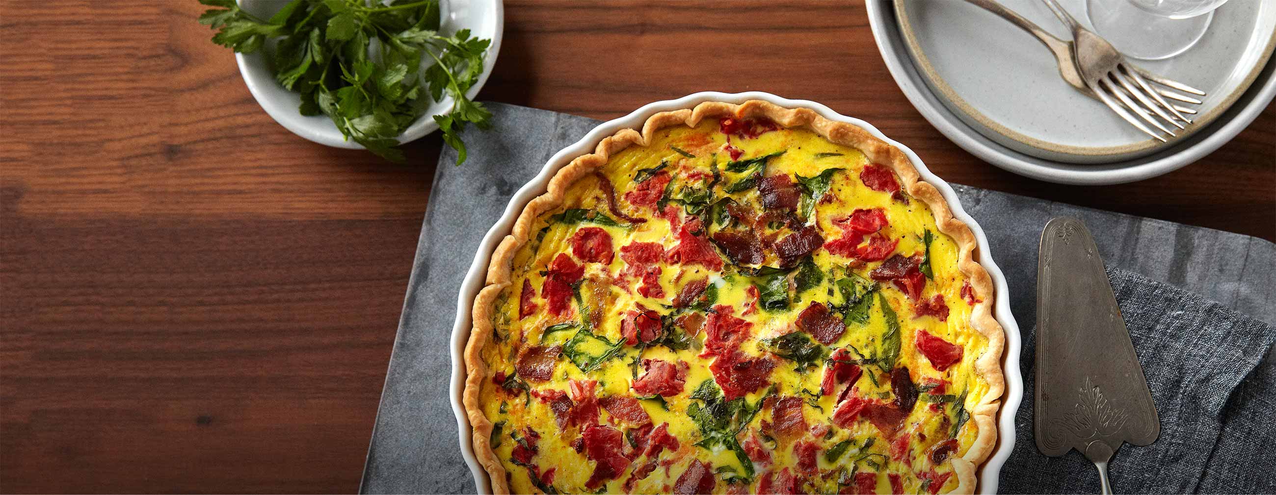 Pancetta Spinach Quiche