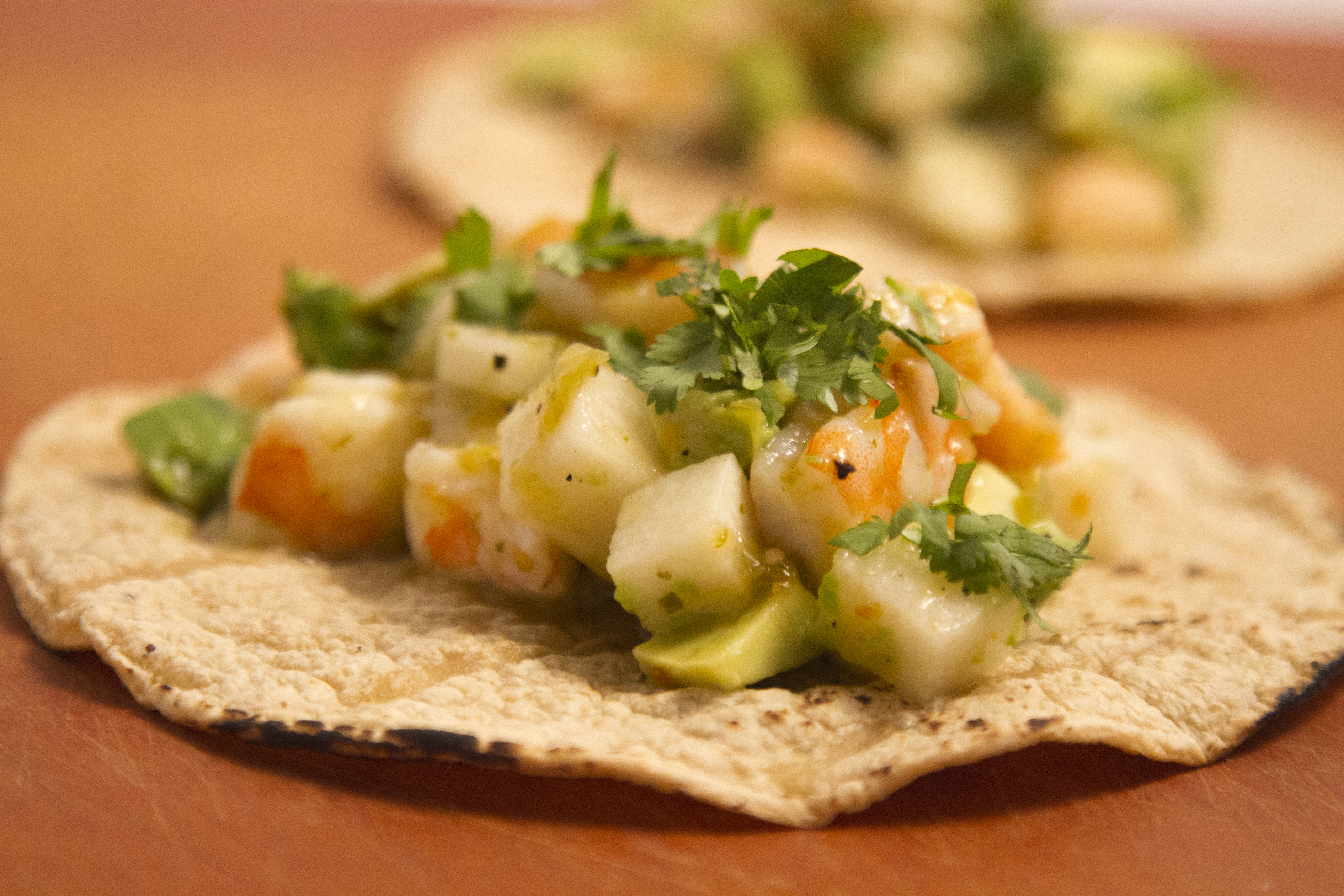 Avocado and Key Lime Shrimp Tacos